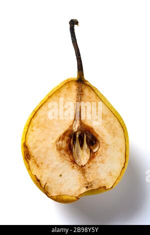 cut out section of an overripe pear on white background Stock Photo - Alamy