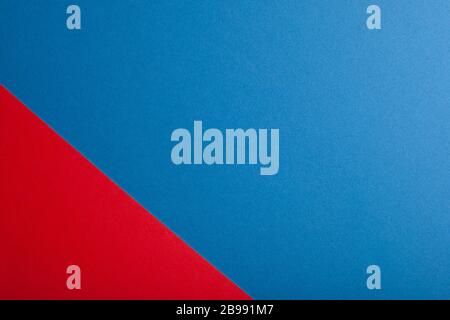 Red and blue paper background, texture, copy space. Stock Photo