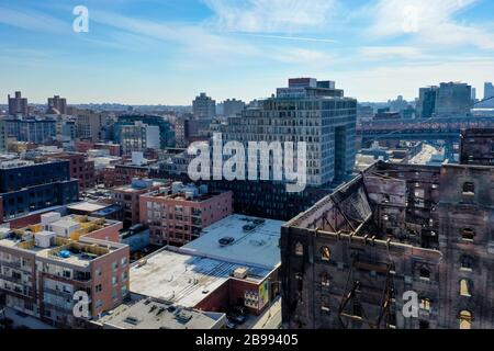 Building development in the Williamsburg neighborhood in Brooklyn, New York. Stock Photo