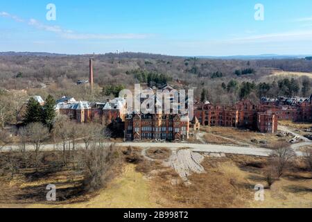 The Hudson River State Hospital, is a former New York state psychiatric hospital which operated from 1873 until its closure in the early 2000s. Stock Photo