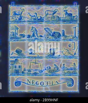 Tile Panel Showing Rural Industry With Live Stock Tools And Products Tile Panel Of Twenty Tiles