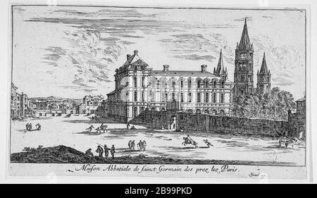 ABBEY HOUSE OF SAINT-GERMAIN-DES-PRES Israël Silvestre (1621-1691) et Israël Henriet (1590-1661). 'Maison Abbatiale de Saint-Germain-des-Prés'. Eau-forte, 1650-1660. Paris, musée Carnavalet. Stock Photo