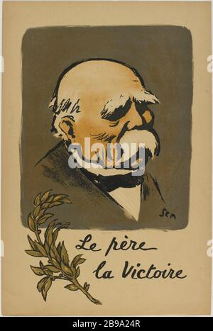 Father Victory Sem (Georges Goursat, 1863-1934). 'Le père la Victoire (Georges Clemenceau)'. Lithographie en couleur. Paris, musée Carnavalet. Stock Photo