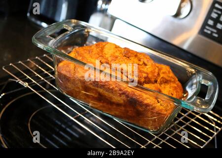 Home Made Pumpkin Bread Loaf Stock Photo