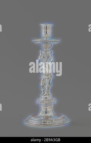 Design for a silver candlestick decorated with two children, Louis ...