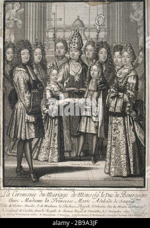 Marriage of the Duc de Bourgogne and Princess Marie-Adelaide of Savoy ...