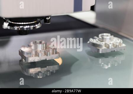 image dimension inspection machine for quality control of machining factory ; industrial engineering backgorund equipment Stock Photo