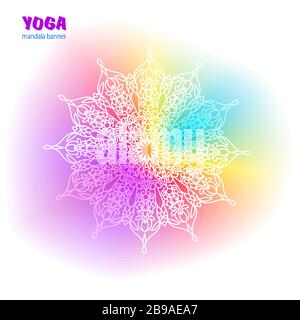 Mandala on gradient background. Round Ornament Pattern. Indian. Arabic, Islam ornament, Buddhism culture symbol Stock Vector