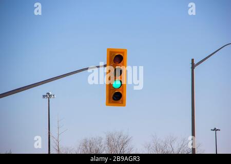 Green traffic light Stock Photo