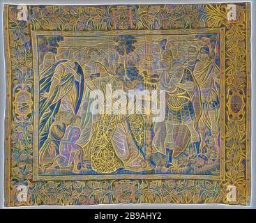 The family of Darius for Alexander, The history of Alexander the Great (series title), Tapestry with the Darius family for Alexander, from a series with the history of Alexander the Great., anonymous, Southern Netherlands, c. 1625 - c. 1650, ketting, inslag, tapestry, h 326.0 cm × w 397.0 cm, Reimagined by Gibon, design of warm cheerful glowing of brightness and light rays radiance. Classic art reinvented with a modern twist. Photography inspired by futurism, embracing dynamic energy of modern technology, movement, speed and revolutionize culture. Stock Photo