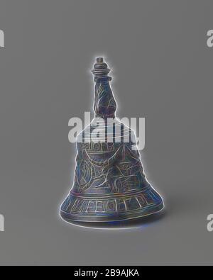 Table bell with Orpheus and inscription, The object consists of three parts: the bronze bell-shaped bell with the handle, the iron eye, the iron clapper. On the lower edge of the bell the inscription SVVM CVIQVE PVLCHRUM 1544. The figuration consists of an Orpheus playing on a fiddle and on the left a bear, a monkey, a lion and on the right a wolf, a making monkey, a rabbit, a swan, deer, a stork and a horse. In addition, the inscription OMATER DEI MEMENTO MAY. The handle is formed by three putti., Orpheus playing the lyre: trees and rocks move, beasts and birds are enchanted, anonymous, Meche Stock Photo