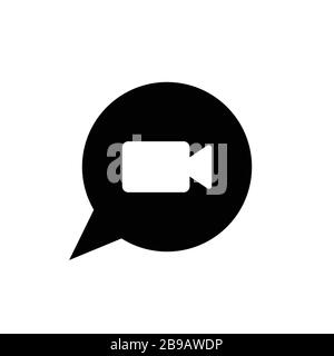 Video call icon, online chat Stock Vector
