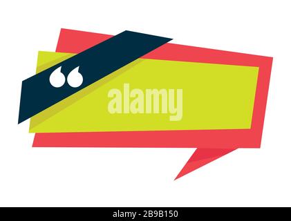 Speech bubble or blank banner, quotation or citation backdrop Stock Vector