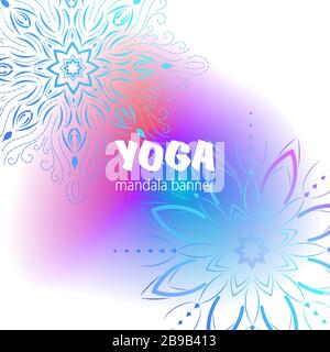 Mandala on gradient background. Round Ornament Pattern. Indian. Arabic, Islam ornament, Buddhism culture symbol Stock Vector