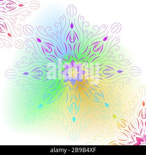 Mandala on gradient background. Round Ornament Pattern. Indian. Arabic, Islam ornament, Buddhism culture symbol Stock Vector