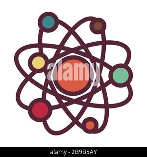 Atom or molecule structure isolated icon, education and science Stock Vector