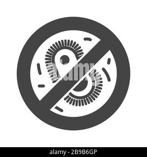 Anti allergic material sign, antibacterial textile isolated icon Stock Vector