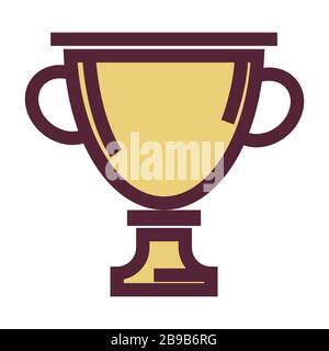 Golden cup, award or trophy isolated icon, achievement Stock Vector