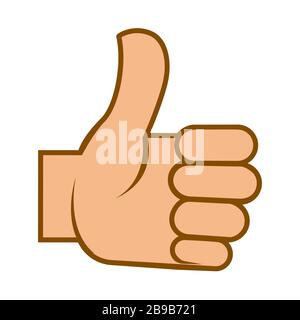Like or thumb up symbol, human hand, isolated icon Stock Vector