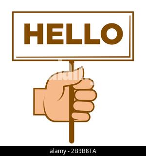 Greeting sign or emoji, social media sticker, Internet communication Stock Vector