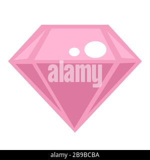 Diamond isolated icon, crystal or cut mineral, jewelry Stock Vector