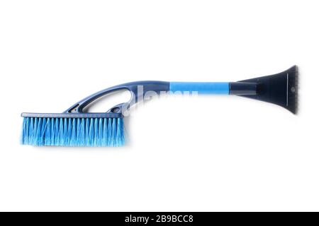 Car brush with scraper for cleaning windows isolated on white background Stock Photo