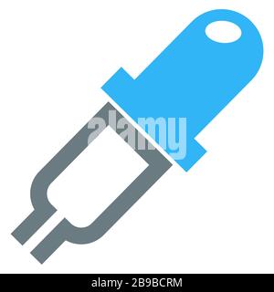 Medical item isolated icon, dropper or pipette, liquid drug applying Stock Vector