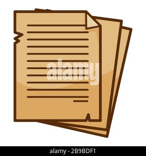 Writing novel, papers stack isolated icon, literature Stock Vector