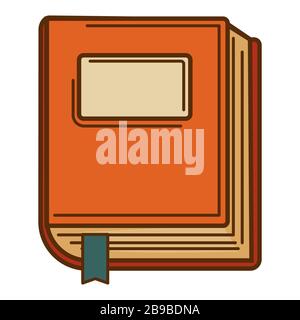 Writing book isolated icon, book with bookmark, thick volume Stock Vector
