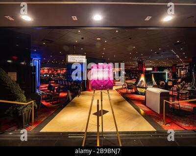 Las Vegas, MAR 23, 2020 - Interior view of the closed Cromwell Casino Stock Photo