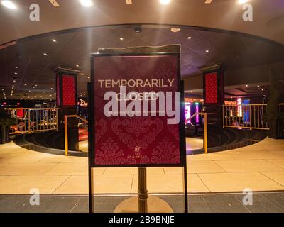 Las Vegas, MAR 23, 2020 - Interior view of the closed Cromwell Casino Stock Photo