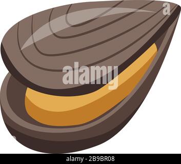 Mollusk mussels icon, isometric style Stock Vector