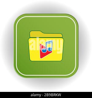 Vector icon for storing music, music works, or files. Stock illustration for websites, apps, and logos. Note on a triangle background Stock Vector