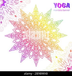 Mandala gradient background. Round Ornament Pattern. Indian. Arabic, Islam ornament, Buddhism culture symbol Stock Vector