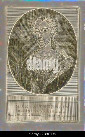 Portrait of Empress Maria Theresia, Portrait of Maria Theresia, Empress of Austria, Queen of Hungary and Bohemia, Maria Theresia (Roman-German Empress), Jan l'Admiral (mentioned on object), Amsterdam, 1736 - 1776, paper, etching, h 175 mm × w 112 mm, Reimagined by Gibon, design of warm cheerful glowing of brightness and light rays radiance. Classic art reinvented with a modern twist. Photography inspired by futurism, embracing dynamic energy of modern technology, movement, speed and revolutionize culture. Stock Photo