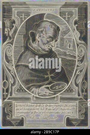 Portrait of Saint Cyriacus, famous member of an order that lived under ...