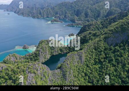 Aerial view of Coron island in Palawan, Philippines Stock Photo