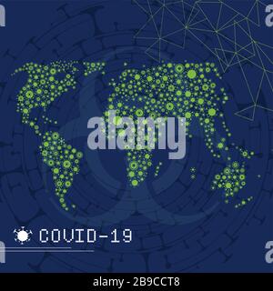 Vector world map free of virus concept Stock Vector