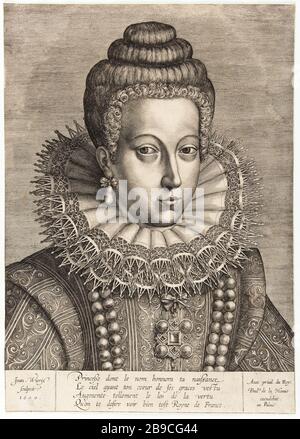 Marie de Medici Jérôme Wierix (1553-1619). 'Marie de Médicis (1575-1642). Burin. Paris, musée Carnavalet. Stock Photo