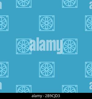 Computer power supply fan pattern seamless for any design - blue vector illustration Stock Vector