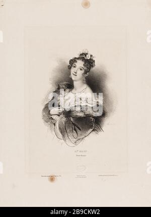 Actresses of the main theaters of Paris: Portrait of Mademoiselle Mars (1779-1847), French Theater Achille Devéria (1800-1857), Rose Joseph Lemercier (1803-1887). Actrices des principaux Théâtres de Paris : portrait de Mademoiselle Mars (1779-1847), Théâtre français. Lithographie sur papier. Paris, musée Carnavalet. Stock Photo