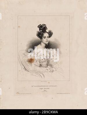 Actresses of the main theaters of Paris: portrait of Mademoiselle Alexandrine Noblet, dramatic artist Achille Devéria (1800-1857), Rose Joseph Lemercier (1803-1887). Actrices des principaux Théâtres de Paris : portrait de Mademoiselle Alexandrine Noblet, artiste dramatique. Lithographie sur papier. Paris, musée Carnavalet. Stock Photo