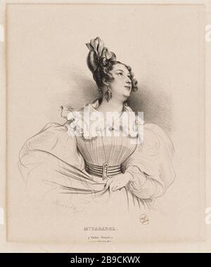 Actresses of the main theaters of Paris: portrait of Madame Paradol French Theater Achille Devéria (1800-1857), Rose Joseph Lemercier (1803-1887). Actrices des principaux Théâtres de Paris : portrait de Madame Paradol, Théâtre français. Lithographie sur papier. Paris, musée Carnavalet. Stock Photo