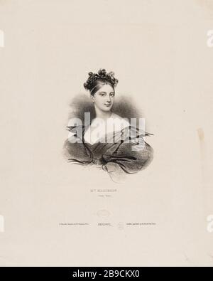 Actresses of the main theaters of Paris: portrait of Maria-Felicia Garcia Malibran said Mrs. Malibran (1808-1836), Italian Theater Achille Devéria (1800-1857), Rose Joseph Lemercier (1803-1887). Actrices des principaux Théâtres de Paris : portrait de Maria-Felicia Garcia, Madame Malibran dite La Malibran (1808-1836), Théâtre italien. Lithographie sur papier. Paris, musée Carnavalet. Stock Photo