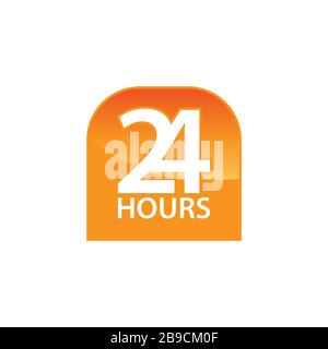 The 24 hours icon. Twenty-four hours open symbol. design image vector illustration Stock Vector