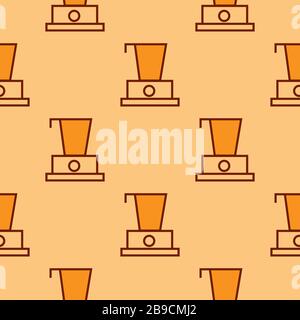 Blender line icon - pattern repeat seamless in orange color for any design. Vector geometric illustration Stock Vector