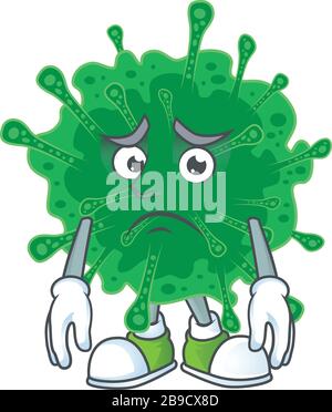 Coronavirus pneumonia mascot design style with worried face Stock Vector