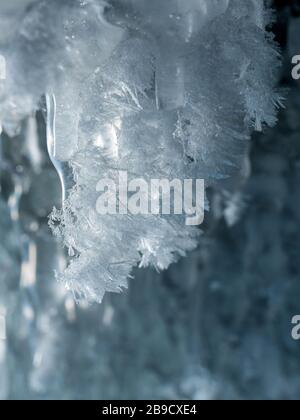 Beautiful sparkling ice crystals on the ice swag. Lake Baikal, Russia Stock Photo