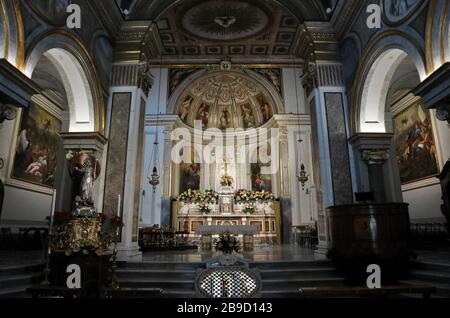 Sorrento - Altare della chiesa di Sant'Antonino Stock Photo