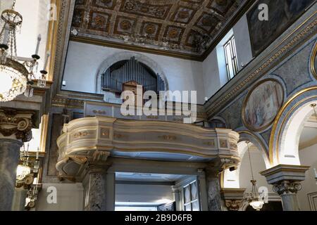 Sorrento - Organo della Basilica di Sant'Antonino Stock Photo